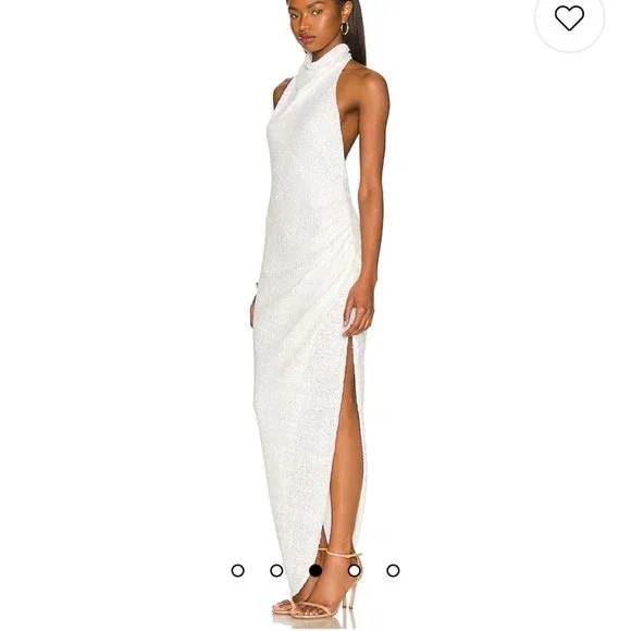 Never Worn - Revolve White Sequin Long Dress - Medium - Picture 3 of 3